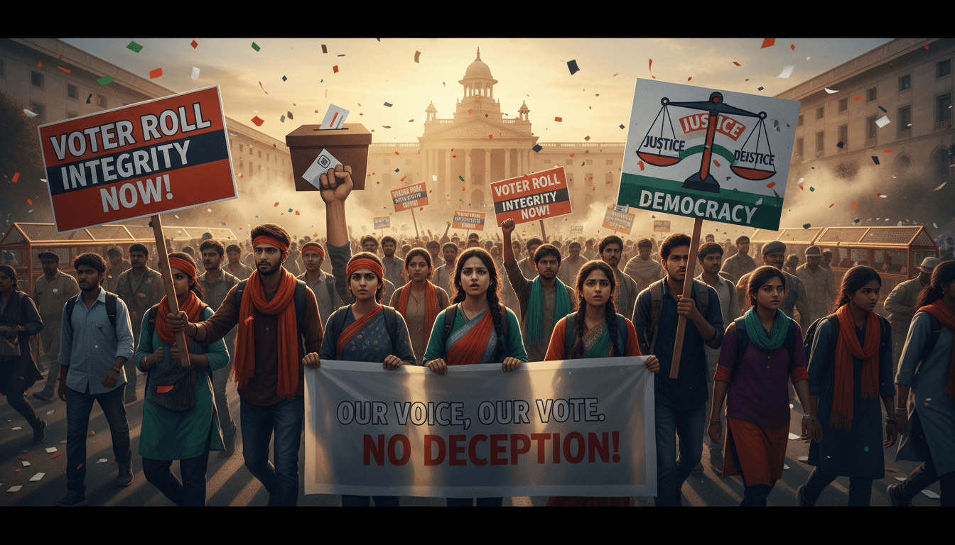 Youth-led protests in India demanding electoral integrity and reform.