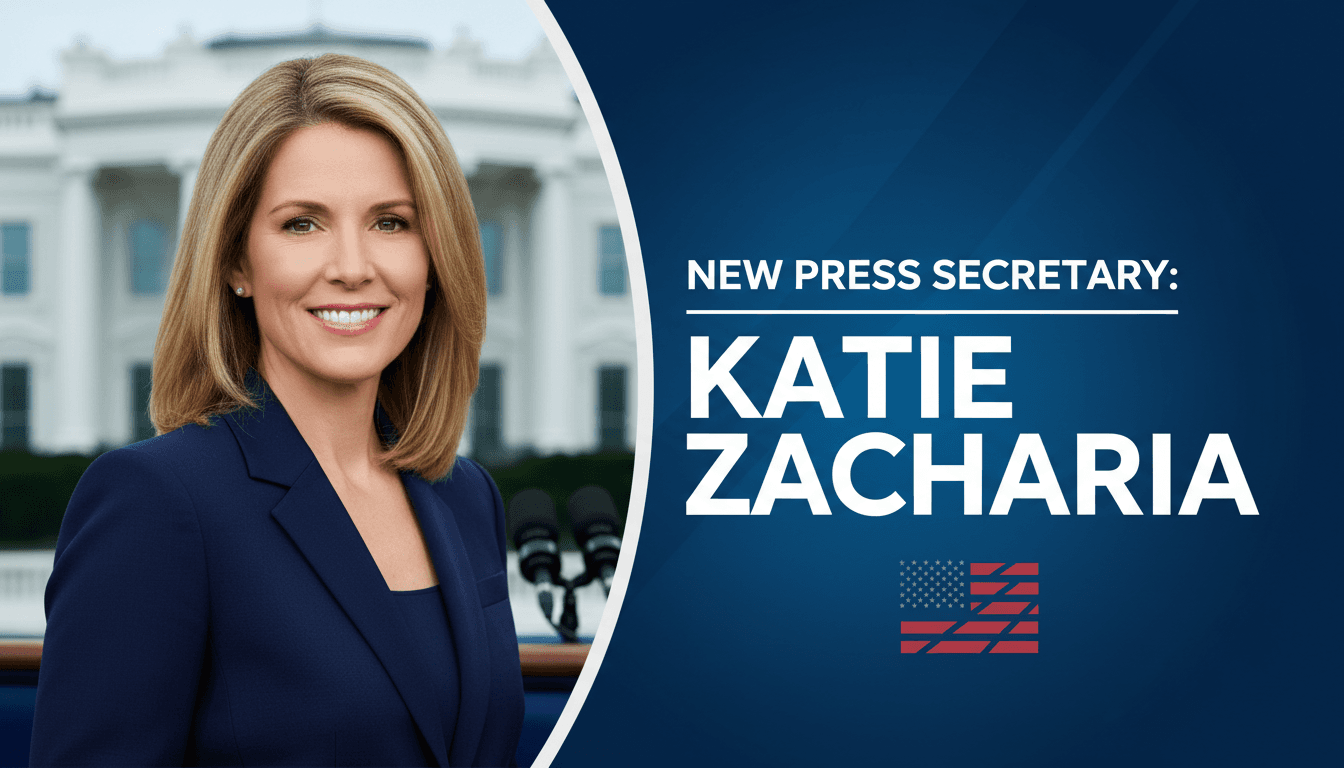 Katie Zacharia appointed as White House press secretary, showcasing her role in political communication.