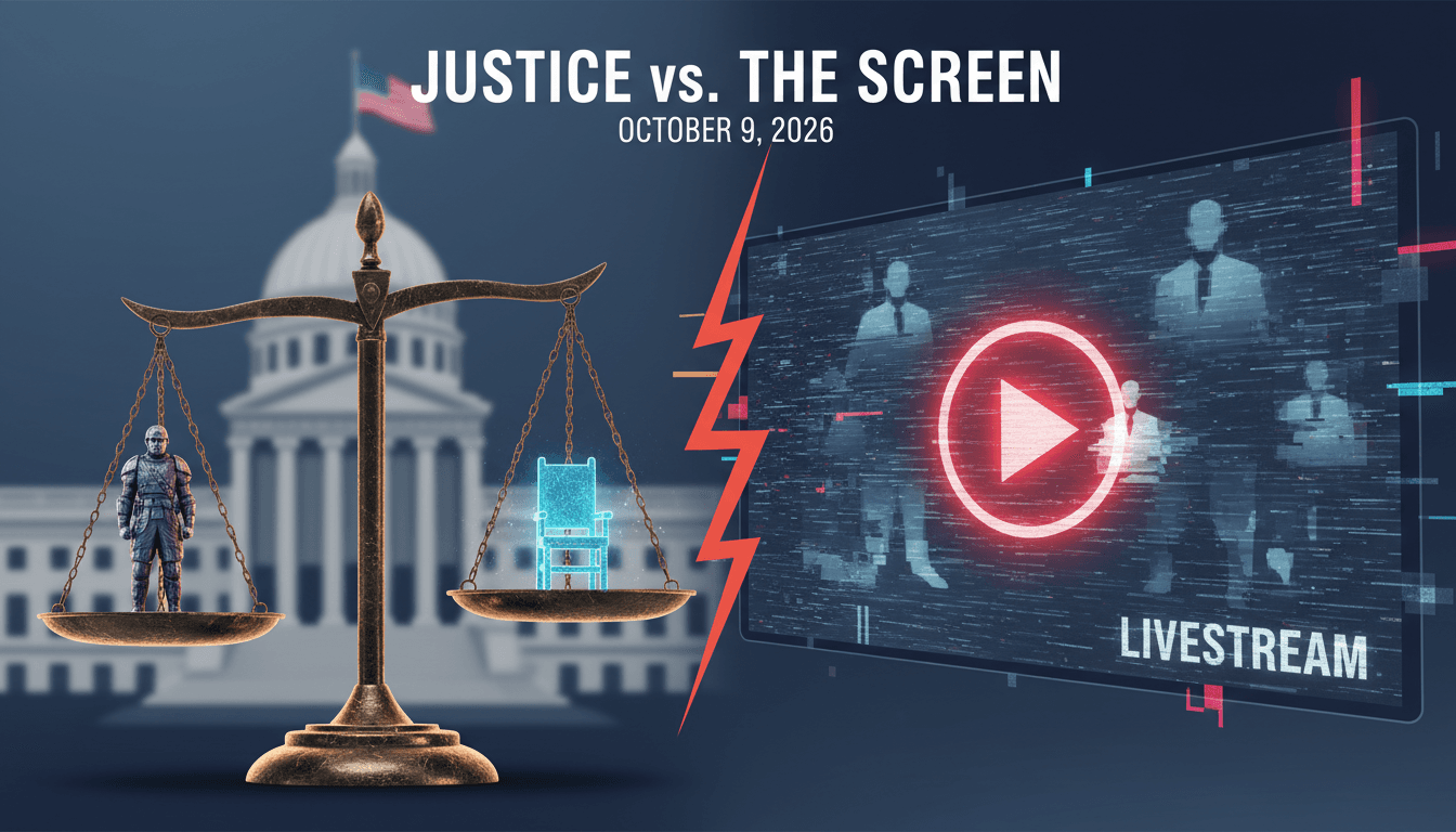 A graphic depicting the ethical implications of public executions and media influence on justice.