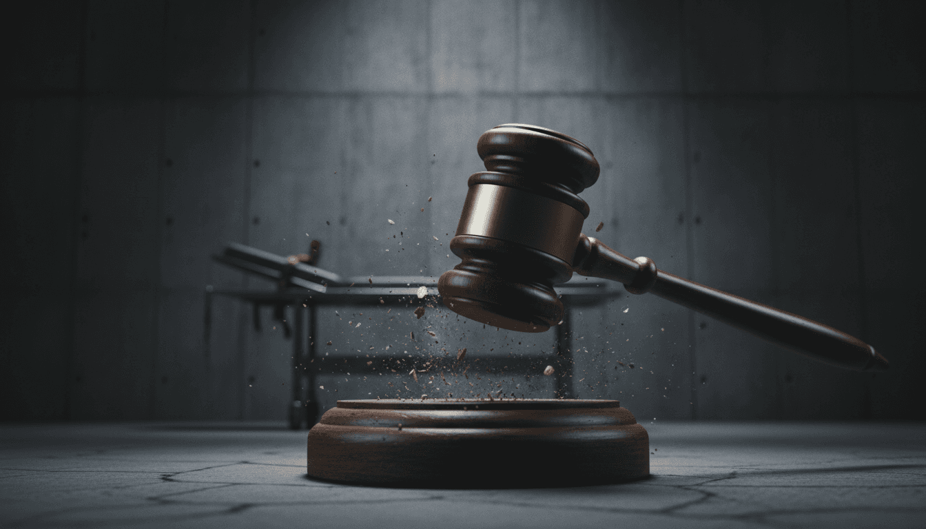 A gavel striking down, representing the complexities of capital punishment and justice in the U.S.