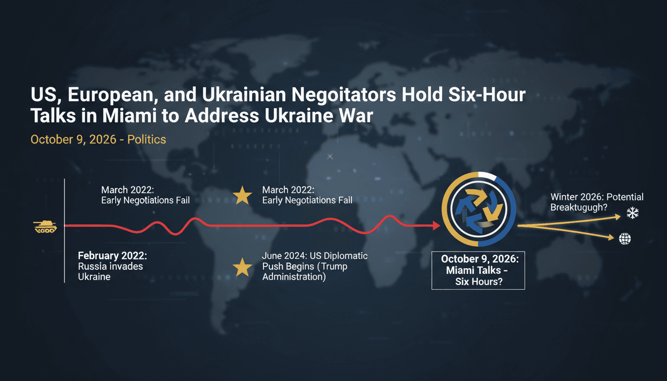 Negotiators in Miami discussing the Ukraine war, highlighting the urgency of diplomatic efforts.