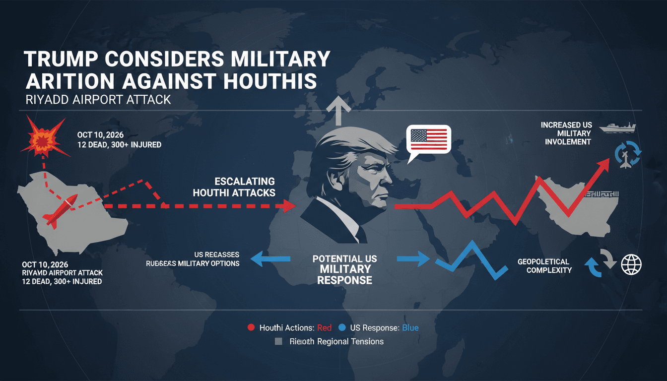 A map showing the location of the Riyadh airport attack and potential US military responses in the Middle East.