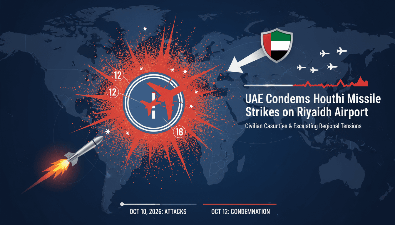 A visual representation of the missile attacks on King Khalid International Airport, highlighting casualties and regional implications.