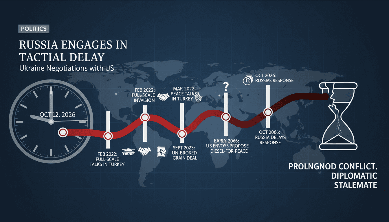 Infographic showing the timeline of the Russia-Ukraine conflict and negotiation attempts.