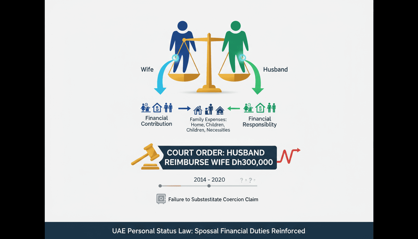 Infographic showing the flow of financial responsibilities in marriage under UAE law.