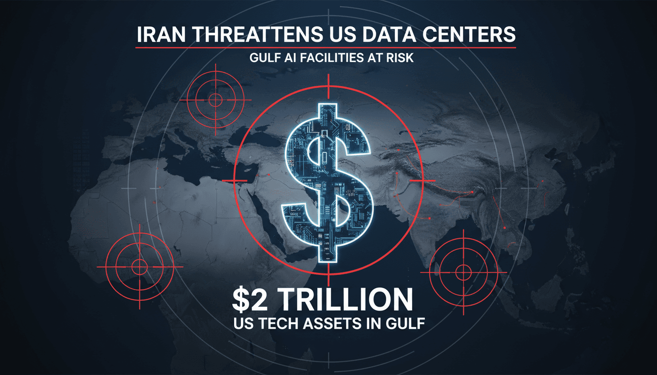 Infographic depicting the $2 trillion value of US technology assets in the Gulf region and potential risks.