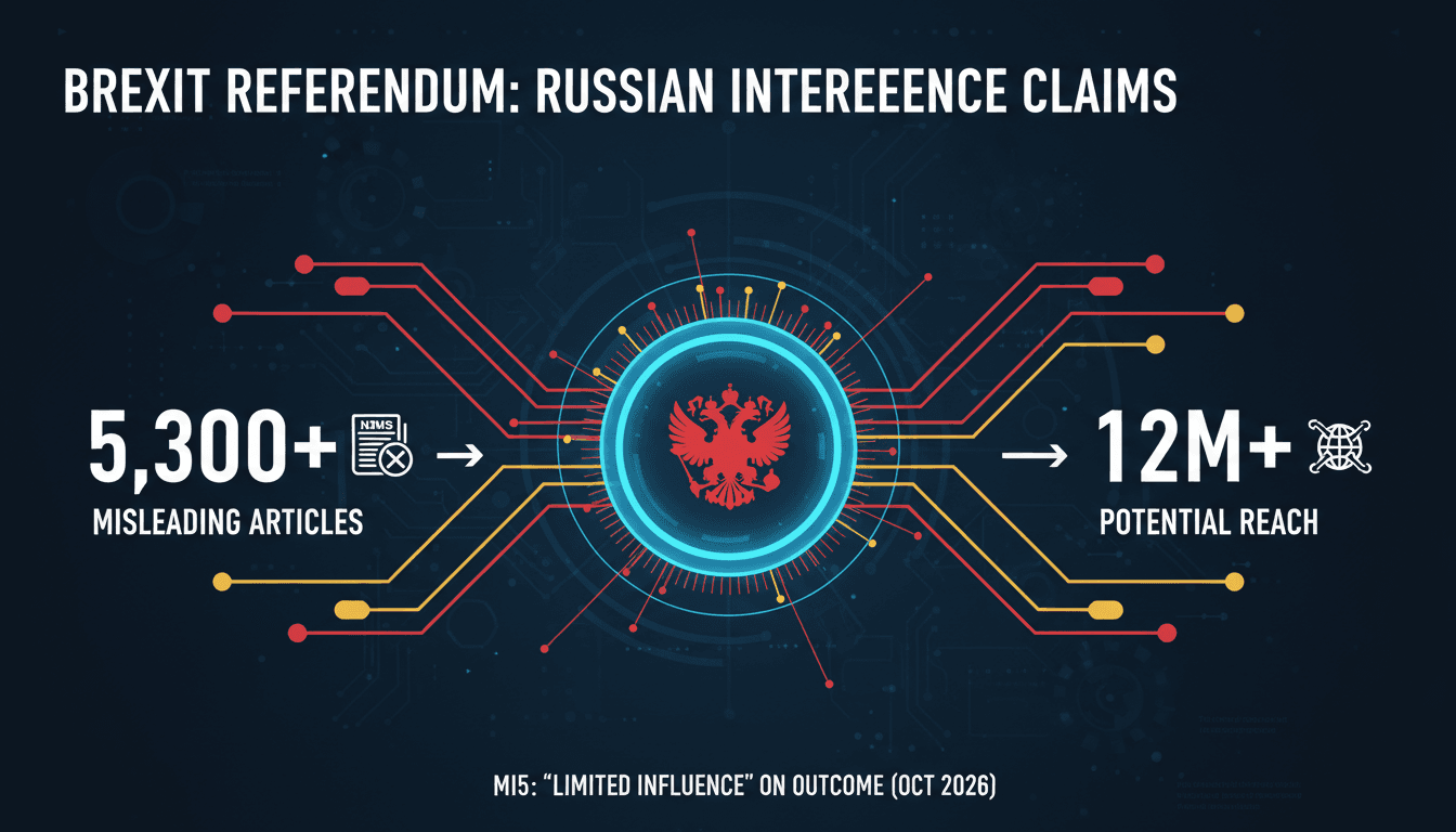 Infographic illustrating the number of misleading articles by Russian media during the Brexit referendum.