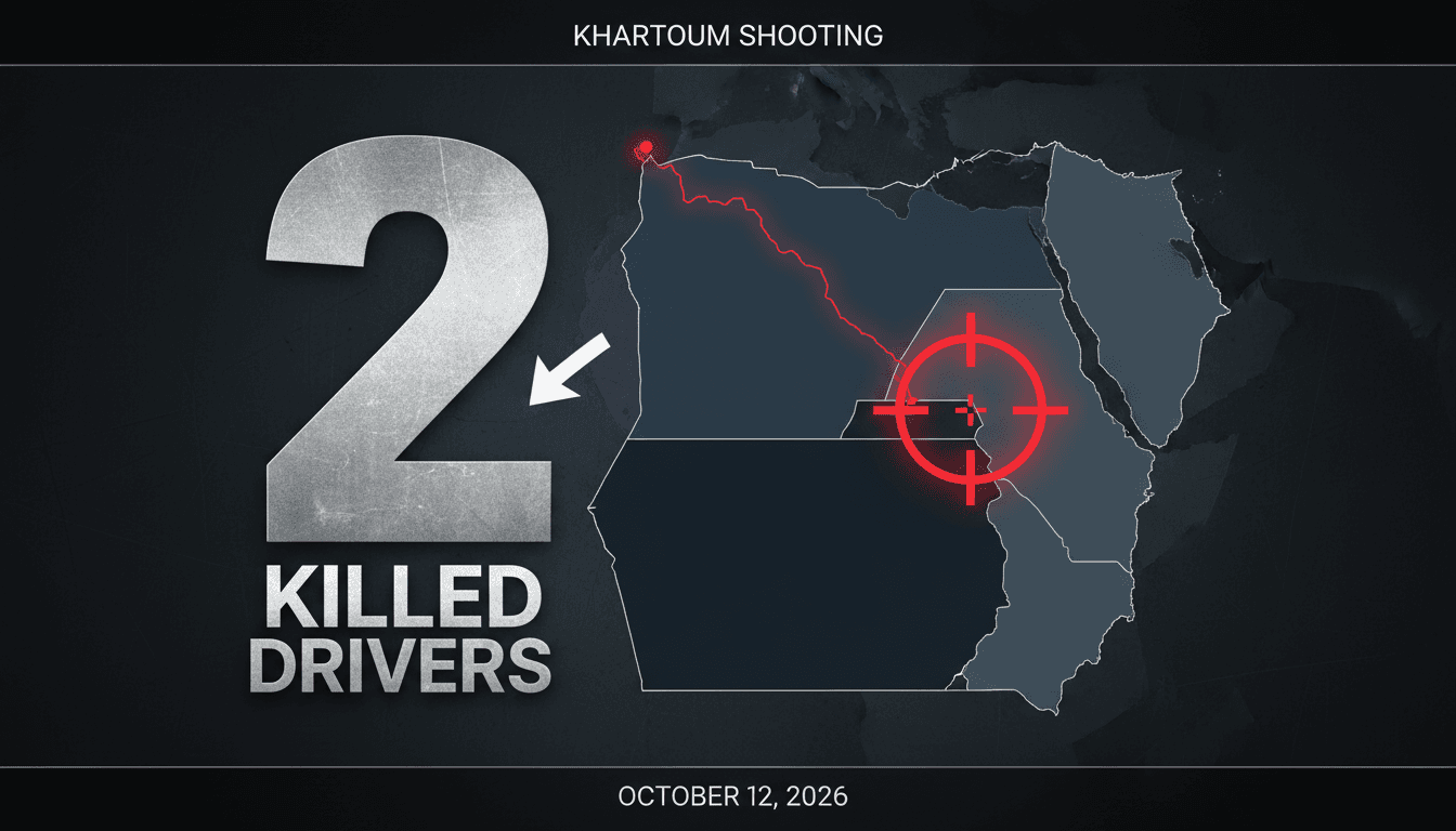 Map highlighting the Egypt-Sudan border with a focus on Khartoum, where the shooting incident occurred.