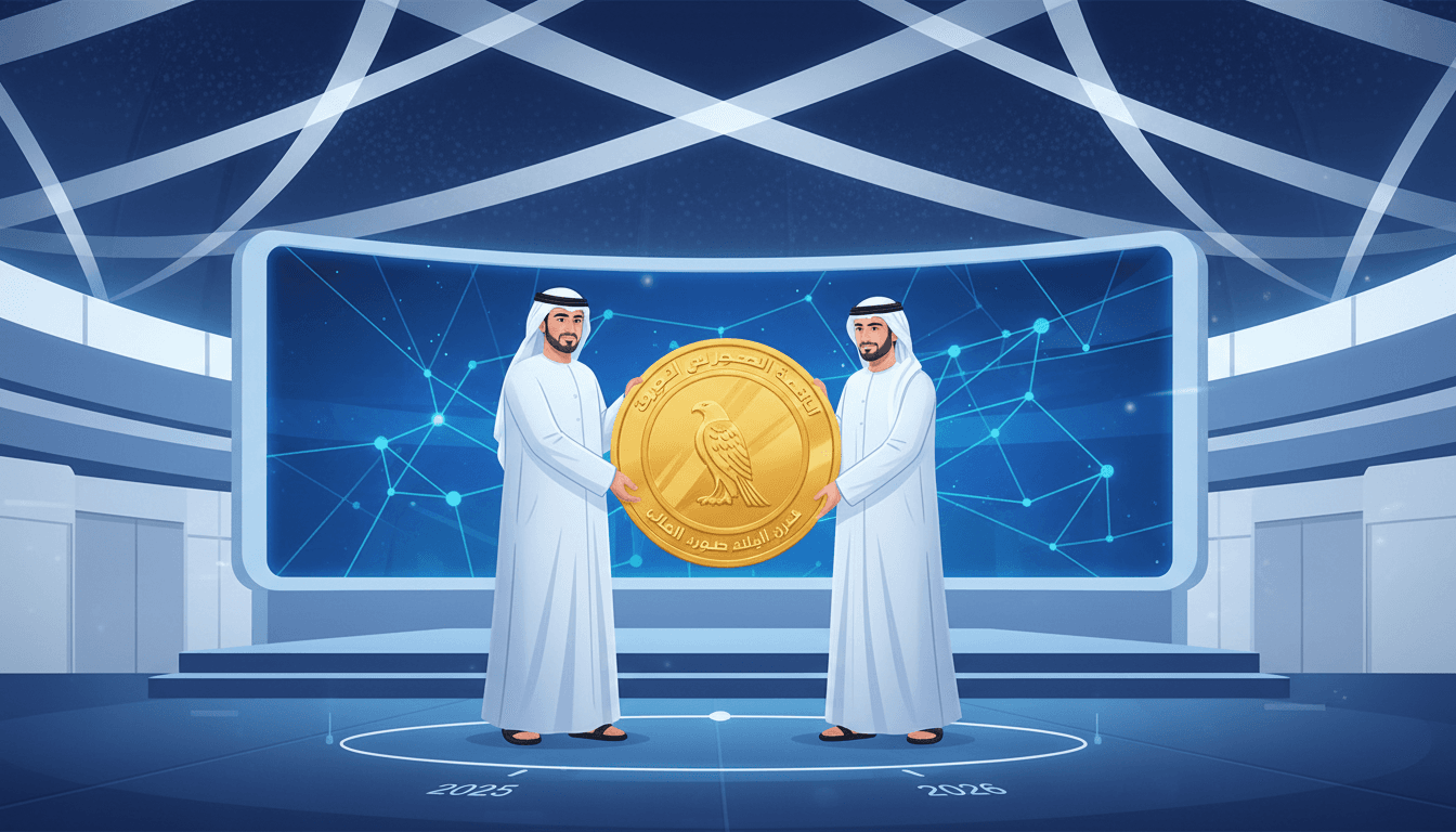 Sheikh Hamdan bin Mohammed presenting the Leadership Medal to Eng. Marwan bin Ghulaita at the award ceremony.