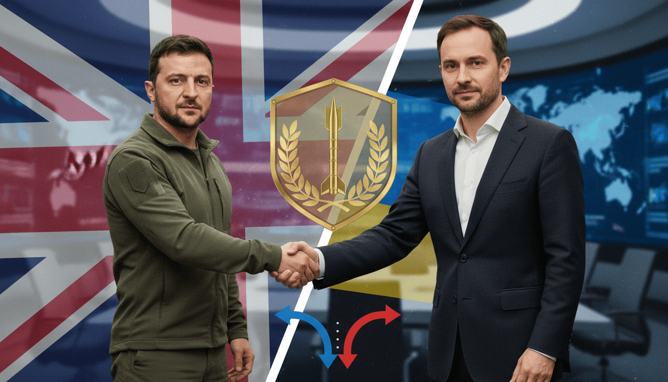 Zelenskyy and Burnham meeting in London, discussing military aid and diplomatic relations.