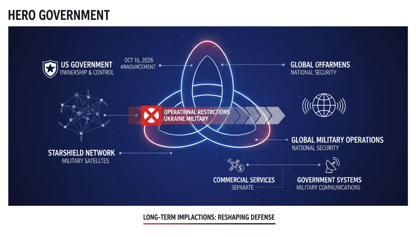 Infographic showing Starshield's relationship with the US government and military operations.