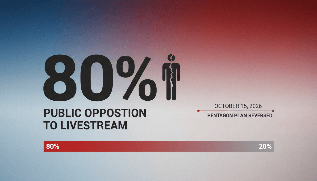 Infographic showing public opposition percentage to livestreaming Hasan's execution by firing squad.
