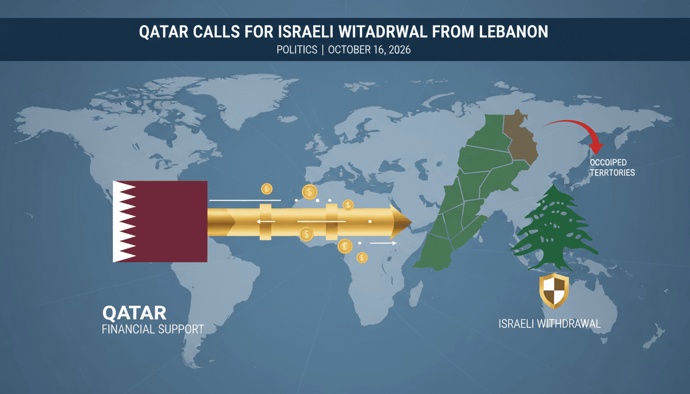 Infographic illustrating Qatar's financial support to Lebanon and its impact on regional stability.