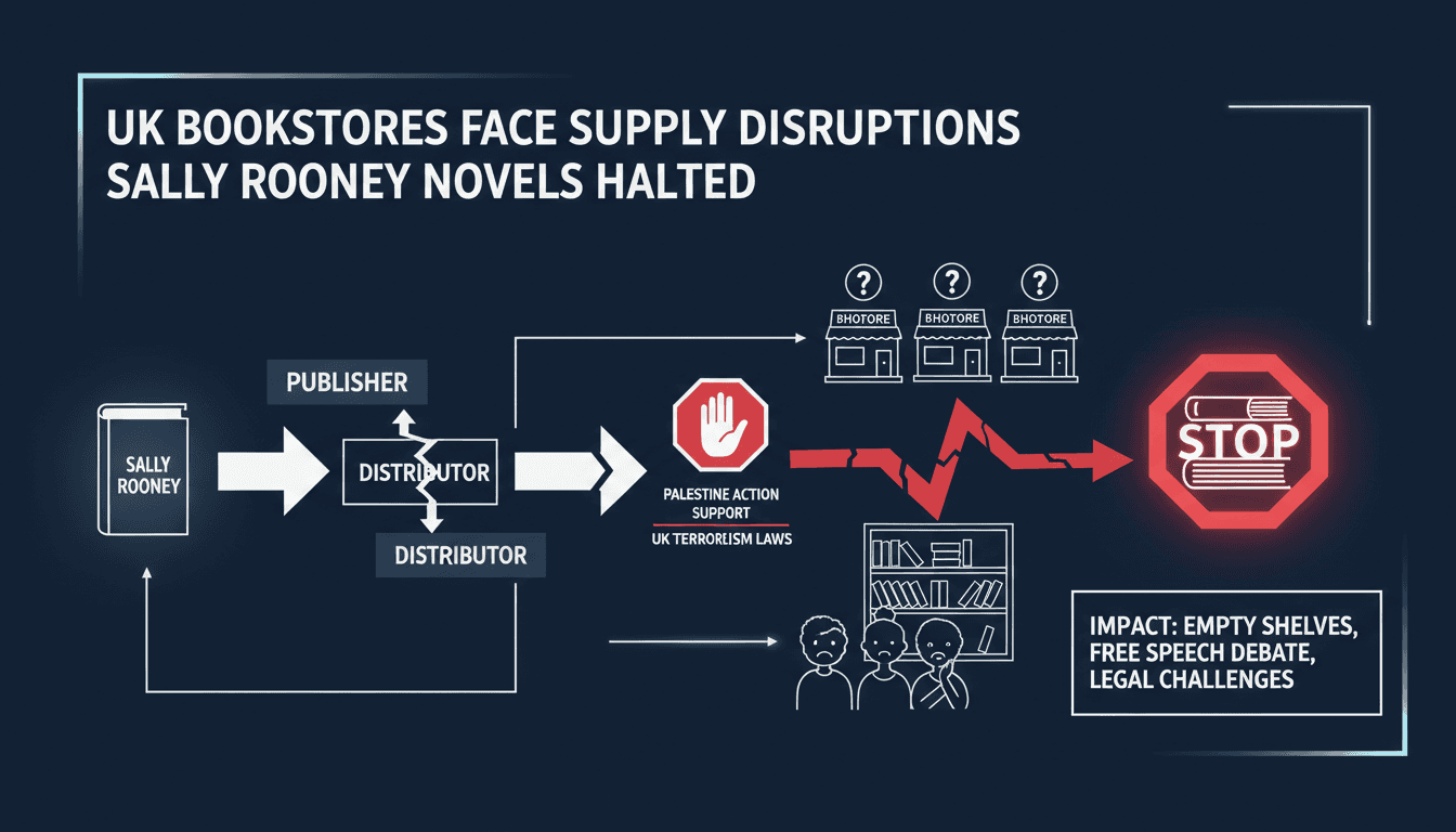 Infographic showing the impact of Sally Rooney's book supply crisis on UK bookstores and readers.