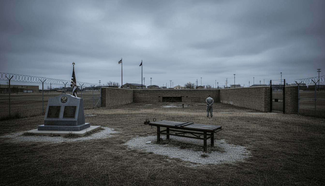 Fort Hood, Texas, representing the gravity of justice and the human impact of capital punishment.
