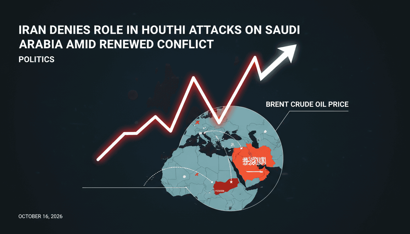 A map of the Middle East highlighting Saudi Arabia and Yemen with oil price graphics.