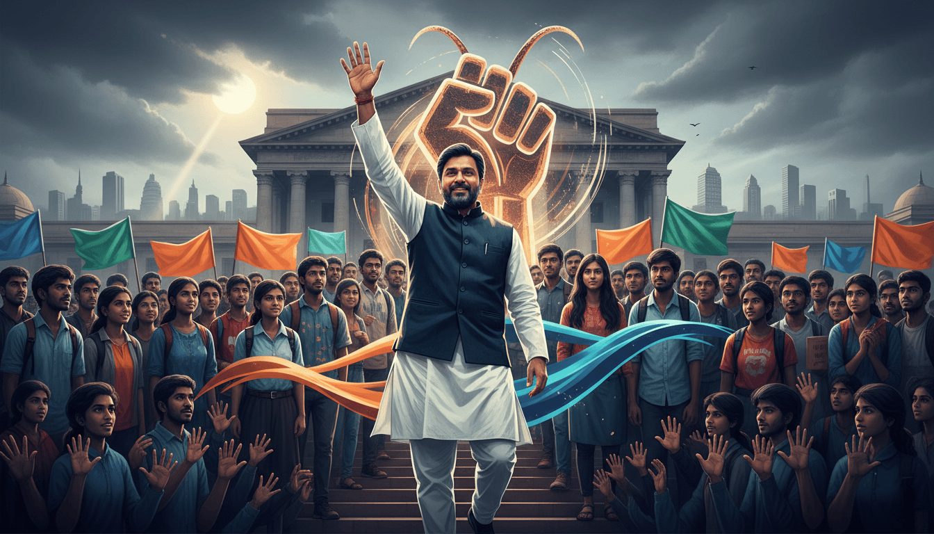 Abhijeet Dipke waving to media after release, symbolizing youth activism in India.