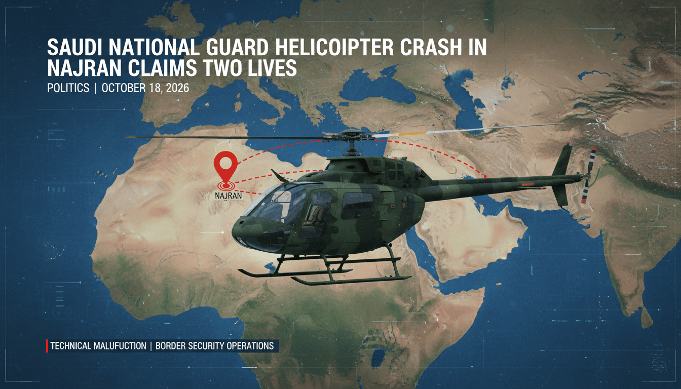 An AH-6i helicopter in flight over Najran, Saudi Arabia, illustrating military operations and regional security dynamics.