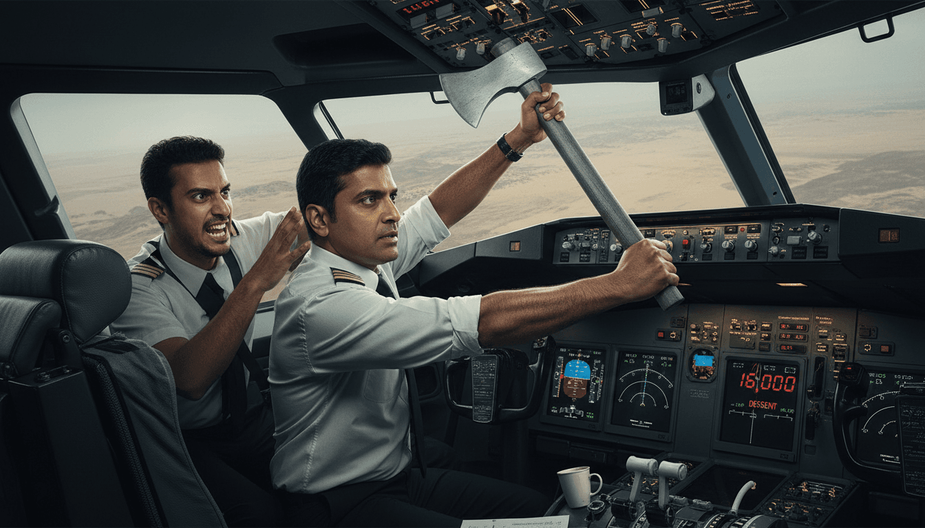 Captain Smit Machchhar defending against an axe attack in the cockpit of Flydubai Flight FZ1073.