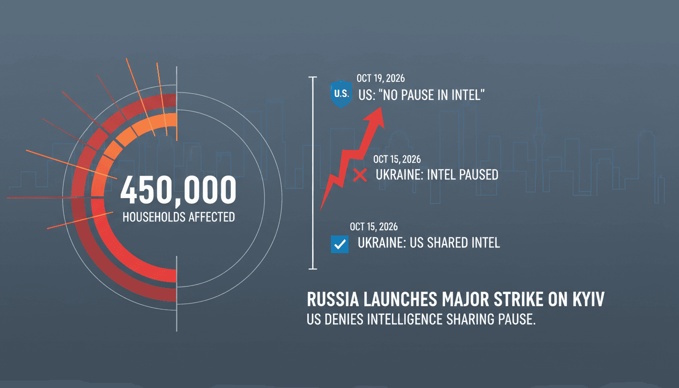 Infographic depicting the impact of the Russian strike on Kyiv and US intelligence sharing dynamics.