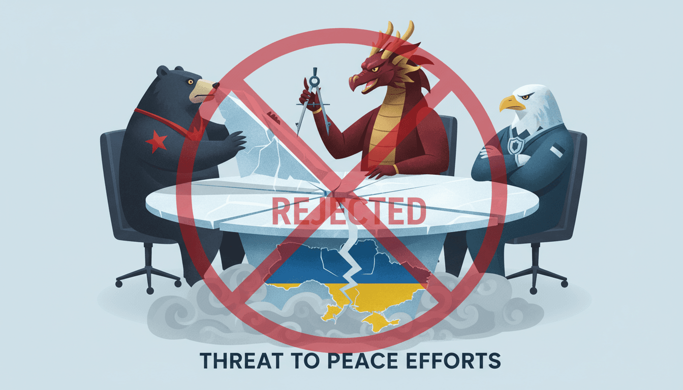 A graphic showing the leaders of Russia, China, and the US with a backdrop of the Ukraine conflict.