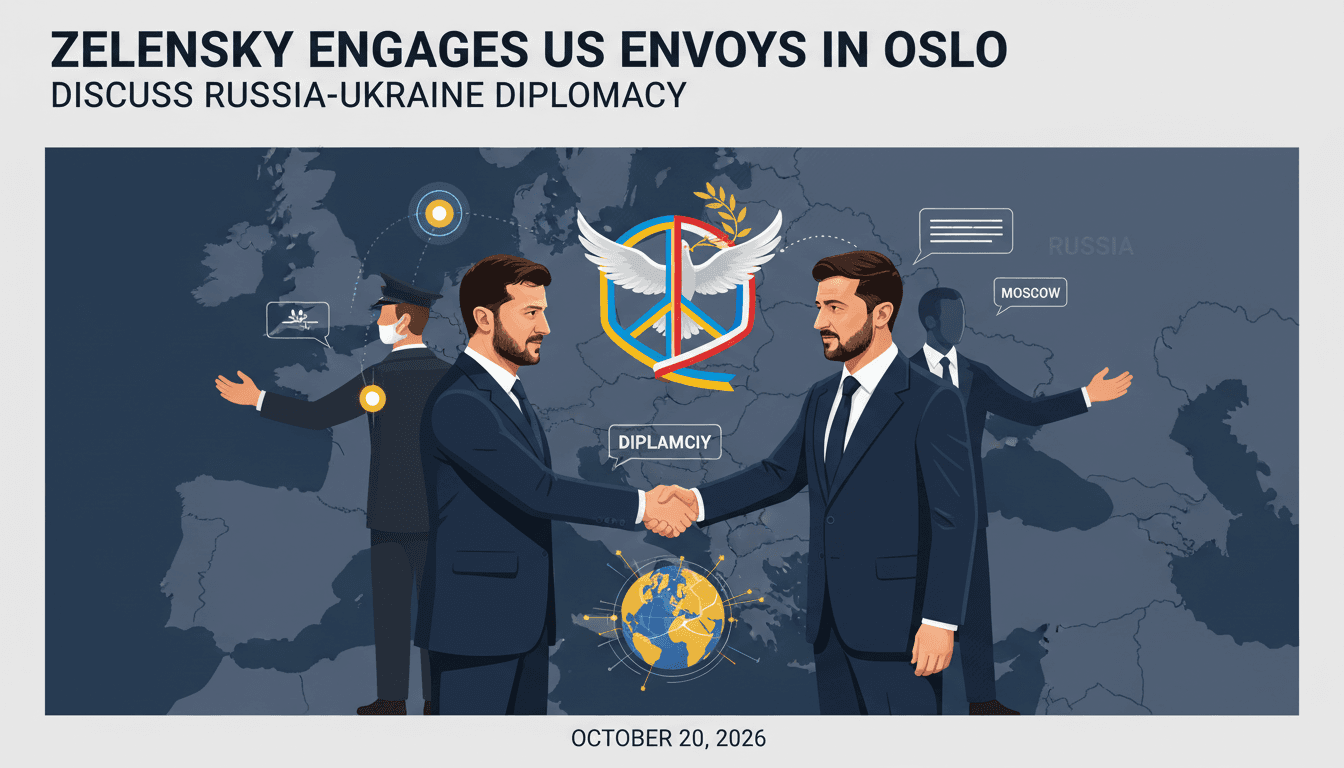 A visual representation of Zelensky's talks with US envoys in Oslo, highlighting diplomatic efforts in the Russia-Ukraine conflict.