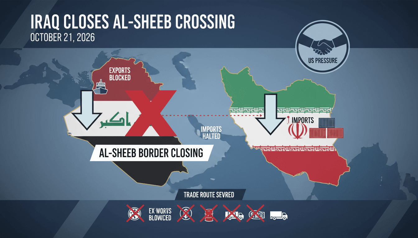 Map of Al-Sheeb border crossing between Iraq and Iran, highlighting trade routes and economic impact.