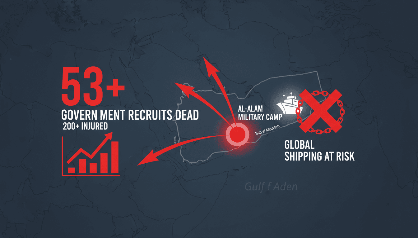 A map highlighting the Bab el-Mandeb Strait and the location of the missile strike in Yemen.