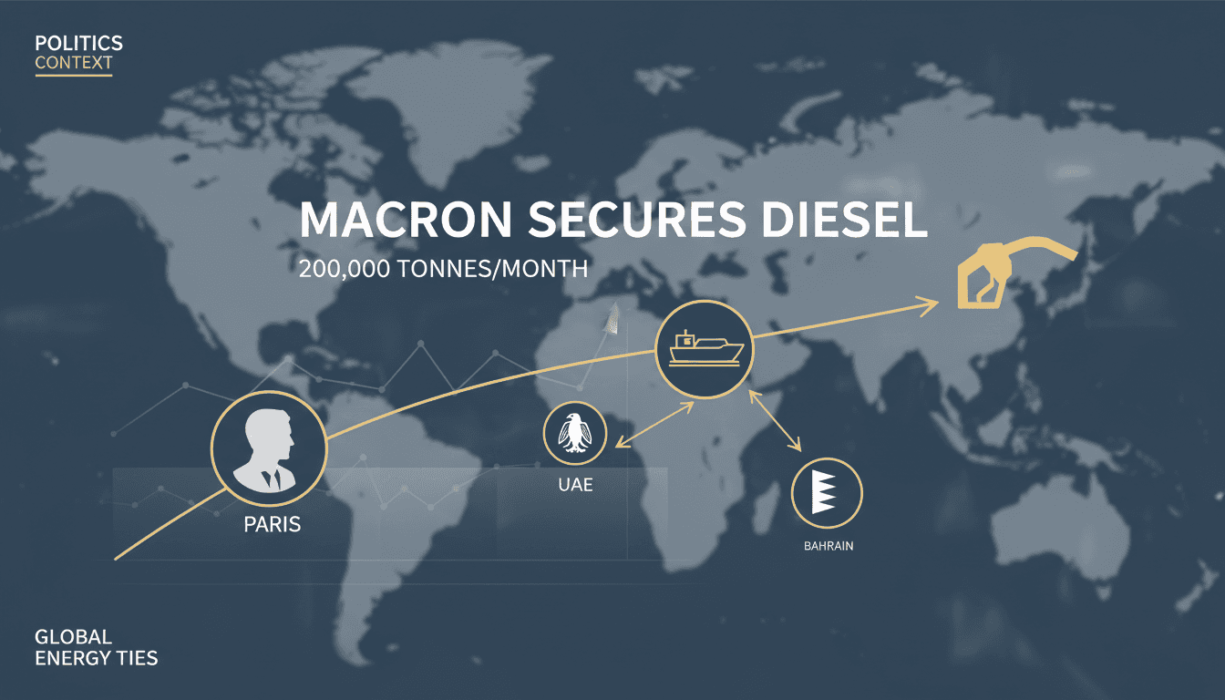 French President Macron during his Gulf tour securing diesel supplies to stabilize fuel prices in France.
