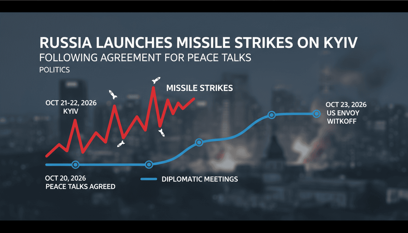 A map showing missile strike locations in Kyiv alongside diplomatic meeting highlights.