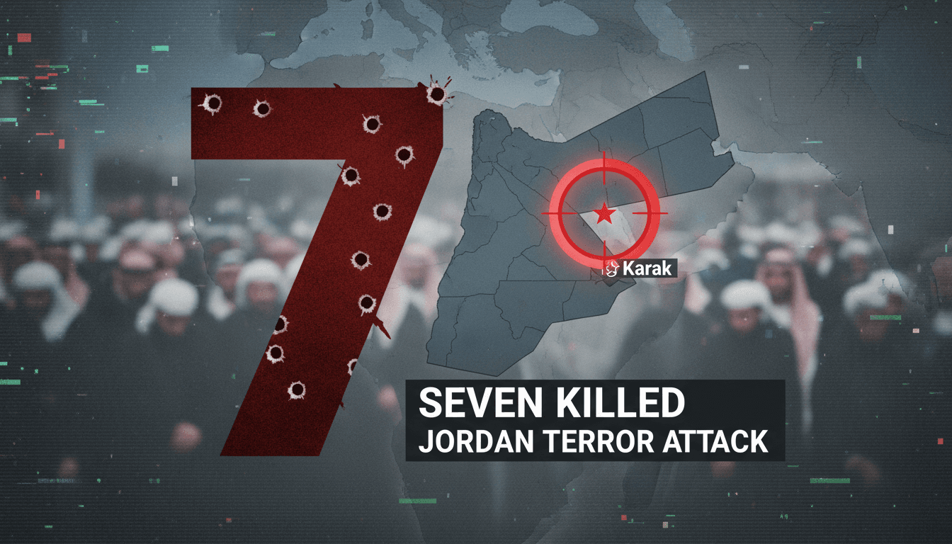A map of Jordan highlighting the location of the church shooting incident.