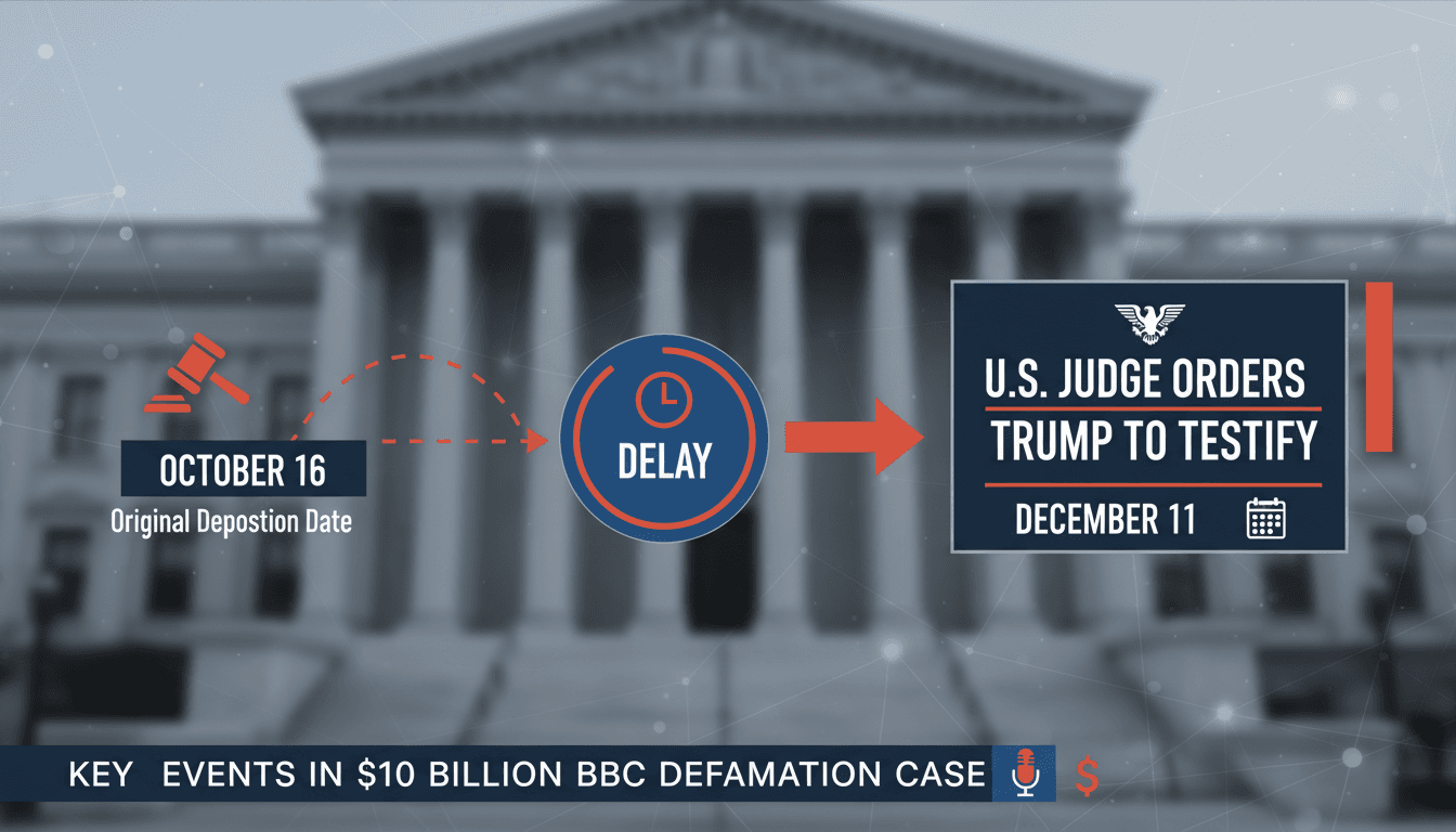 A visual representation of Trump's $10 billion defamation lawsuit against the BBC, highlighting key events and implications.