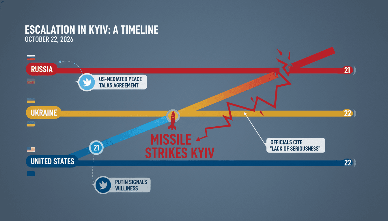 A map showing missile strike locations in Kyiv following US-brokered peace talks.