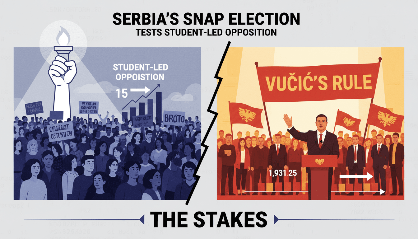 A large crowd at a student-led rally in Serbia, showcasing the political engagement of youth against Vučić's rule.