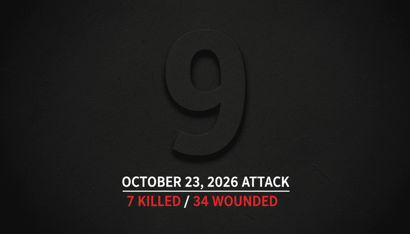 Minimalist dark data card showing security statistics and updates following the Karak Jordan church attack incident