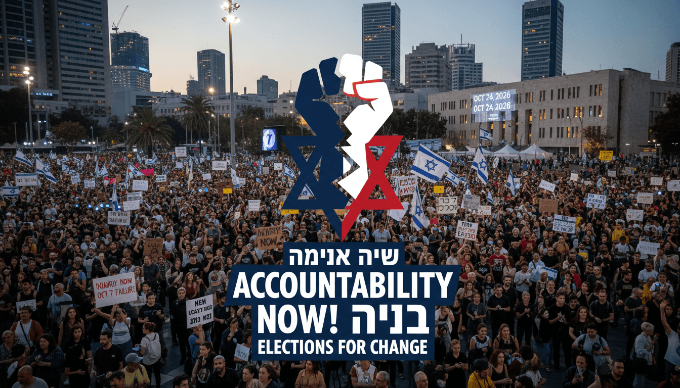 Protesters in Tel Aviv rally against Netanyahu, demanding accountability ahead of the October 27 election.