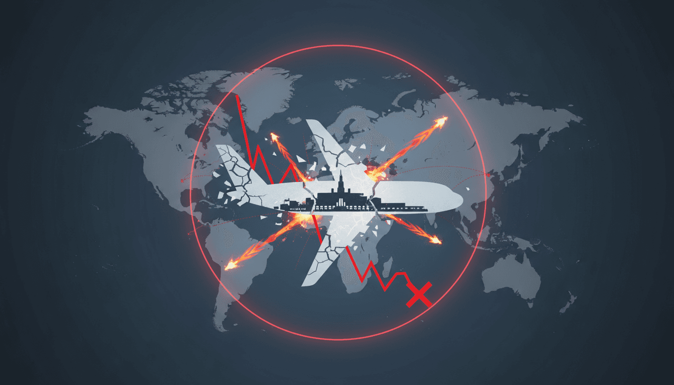 A visual representation of the Houthi threats against Riyadh airport and its impact on regional travel.