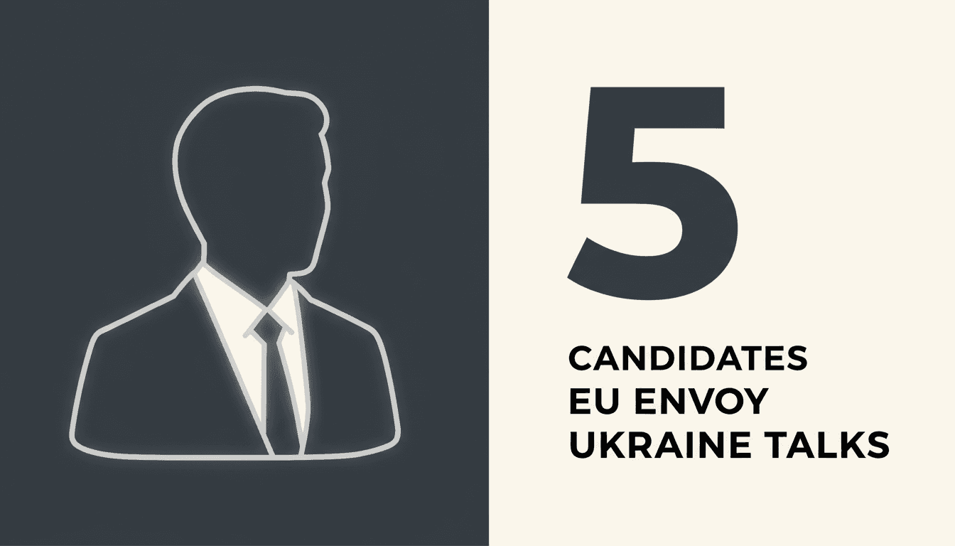 Minimalist graphic highlighting the European Union envoy nomination for Russia-Ukraine peace talks.