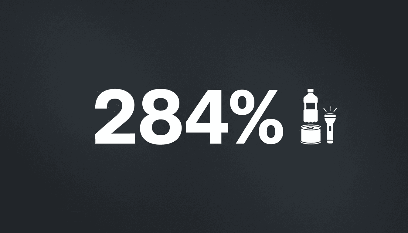 Bold typography highlighting a 284 percent increase in torch sales following the UK Be Ready campaign launch