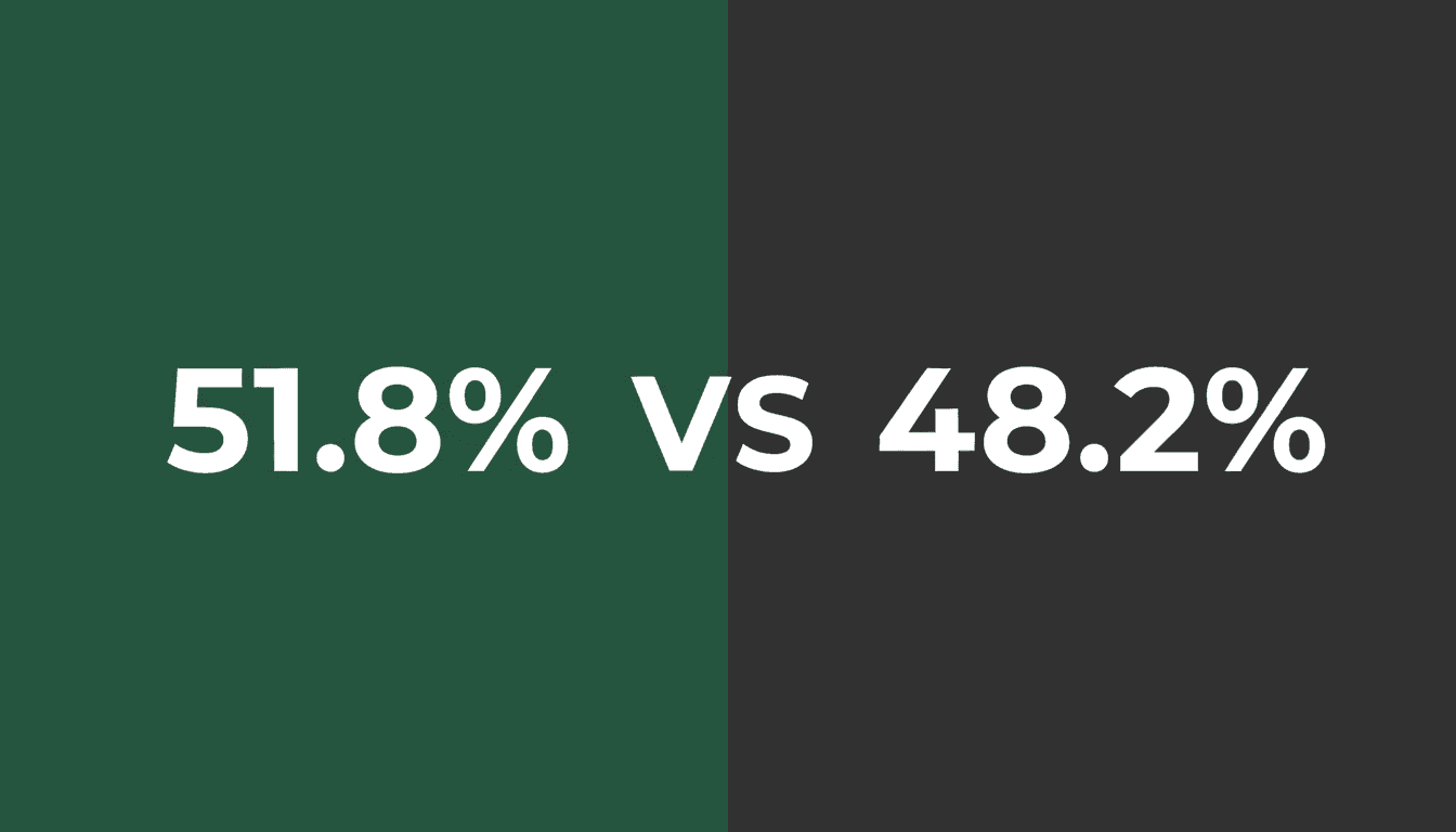 Minimalist typographic card showing Lula da Silva election victory percentages over dark background