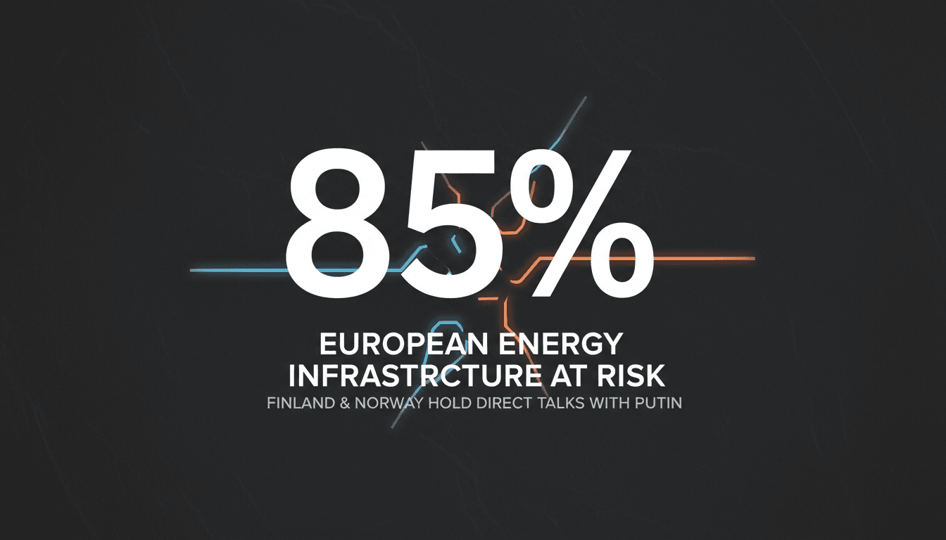 Bold typographic graphic displaying 85 percent surge metric tied to Ukraine peace talks context