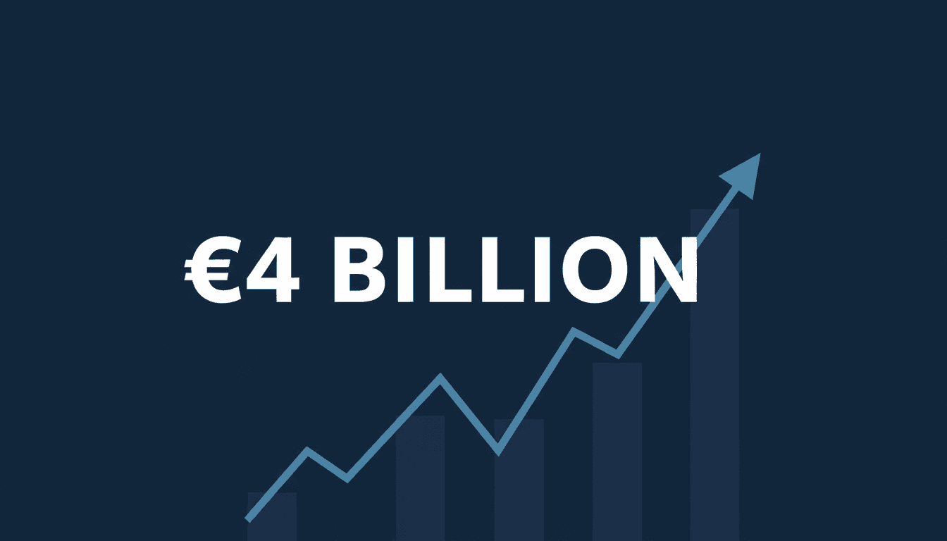 Clean typographic graphic highlighting four billion euros for French student protest education funding reforms
