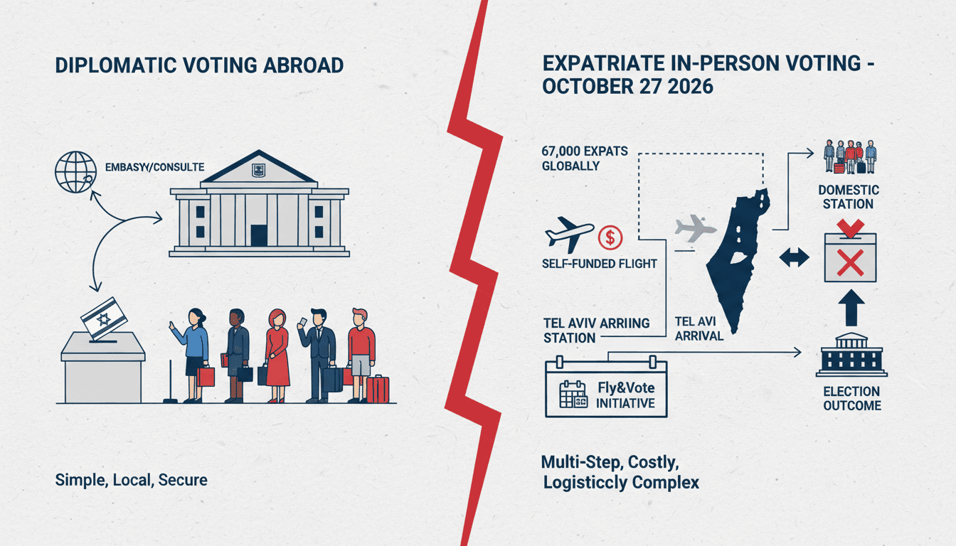 Infographic detailing the flight paths and logistics of Israeli citizens traveling home for national election voting