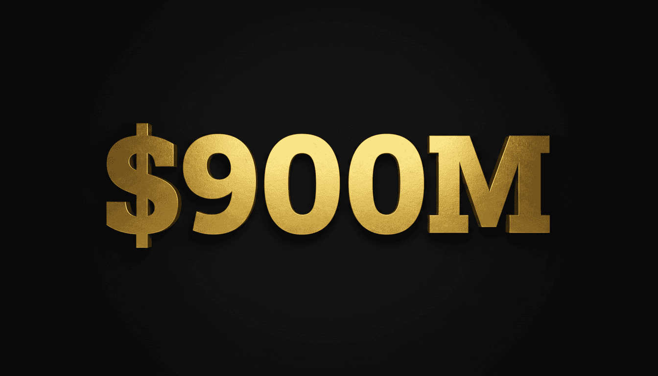 Bold graphic display highlighting the 900 million dollar White House renovations figure on an obsidian background.