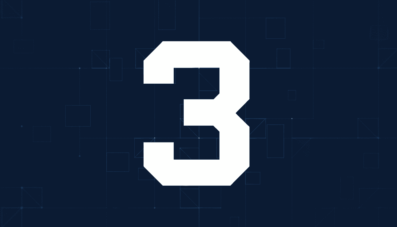 Graphic display featuring the number three over a structured dark security grid representing the Kuwait court ruling.