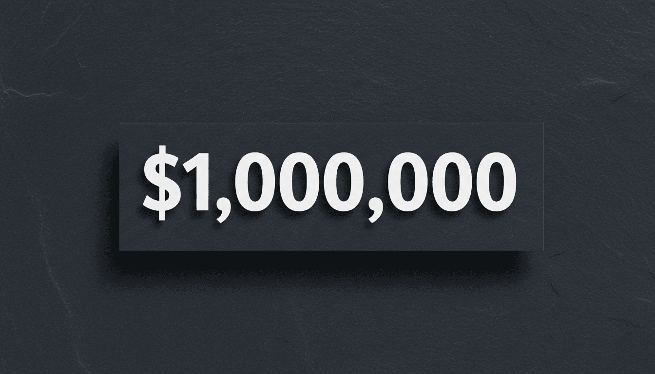 Minimalist card displaying the one million dollar reward figure for voter fraud tips ahead of 2026 elections