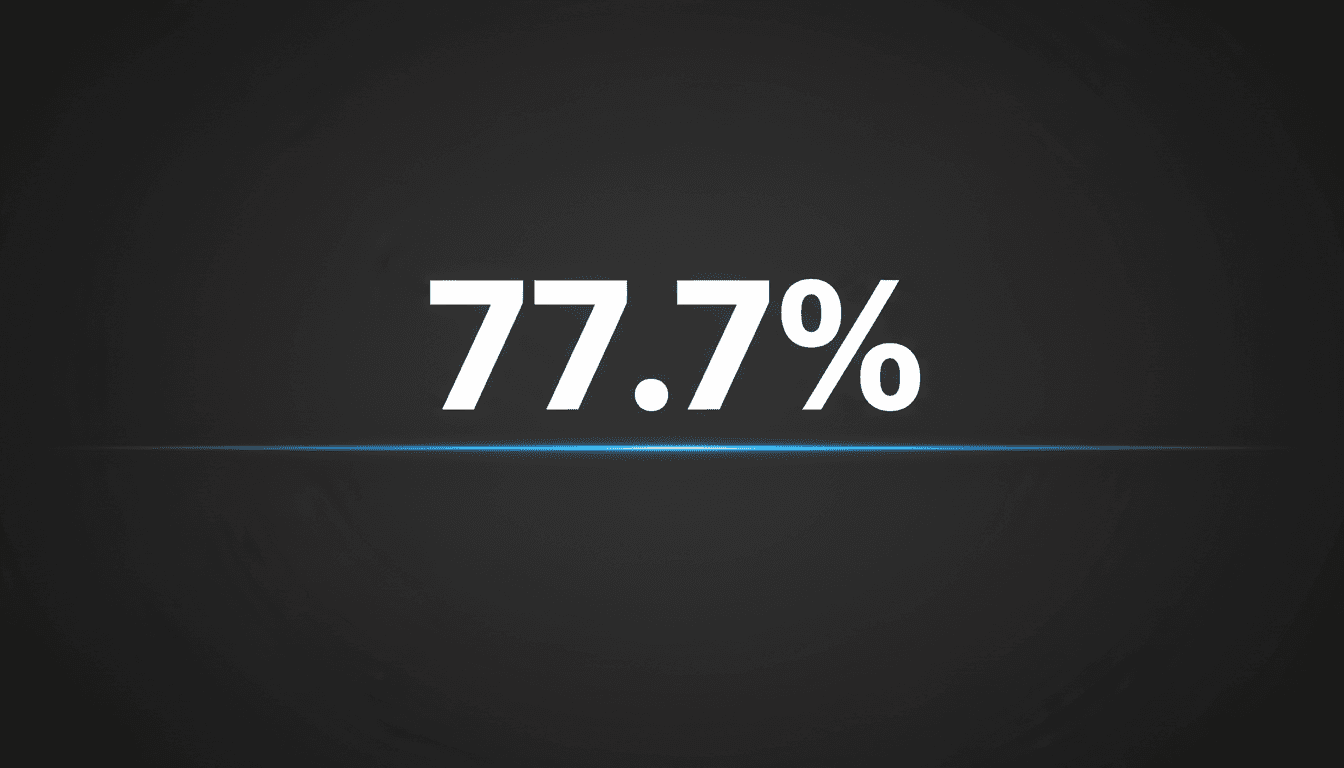 Minimalist dark graphic showing 77.7 percent voter turnout metric for the Israel election 2026.