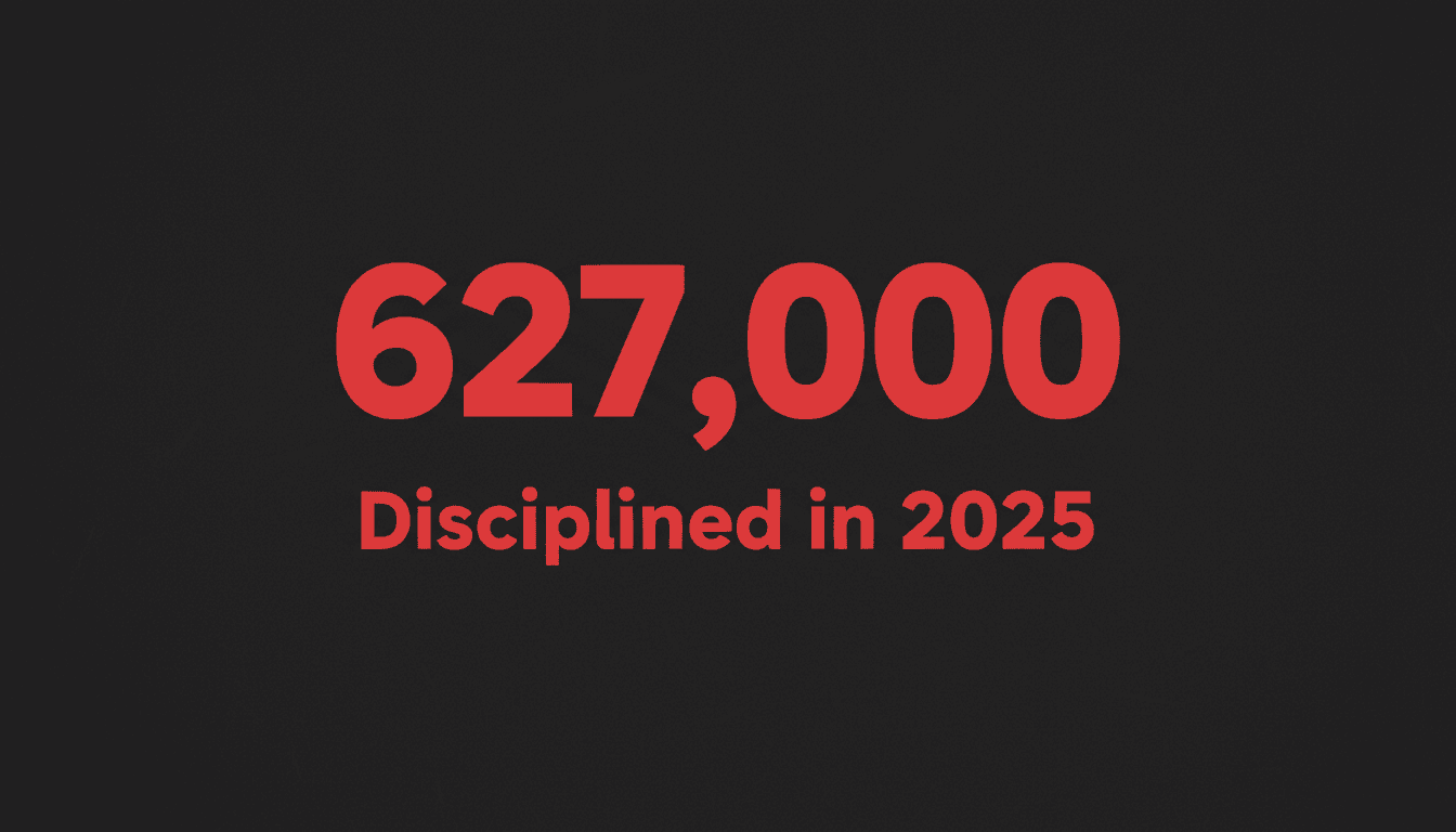 Minimalist graphic highlighting the 627000 figure from the China Fifth Plenum anti-corruption campaign report