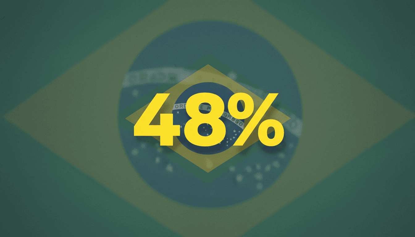 Brazilian presidential election runoff graphic showing the over 48 percent voting statistic in bold type