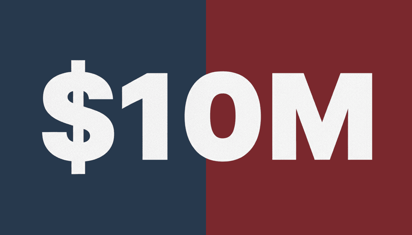 Bold typographic card displaying 110 million dollars focused on 2026 midterm election defensive campaign spending